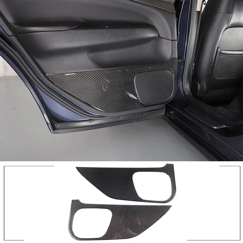 

For Infiniti G25 G35 G37 2007-2013 Car Rear Door Anti-kick Panel Decorative Sticker Soft Carbon Fiber Interior Accessories