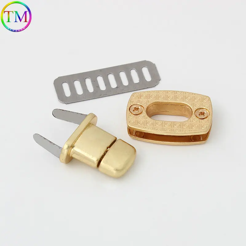 Stain Gold Metal Rectangle Turn Twist Lock Bag Switch Locks Closure Decorative Clasp Diy Leather For Handbag