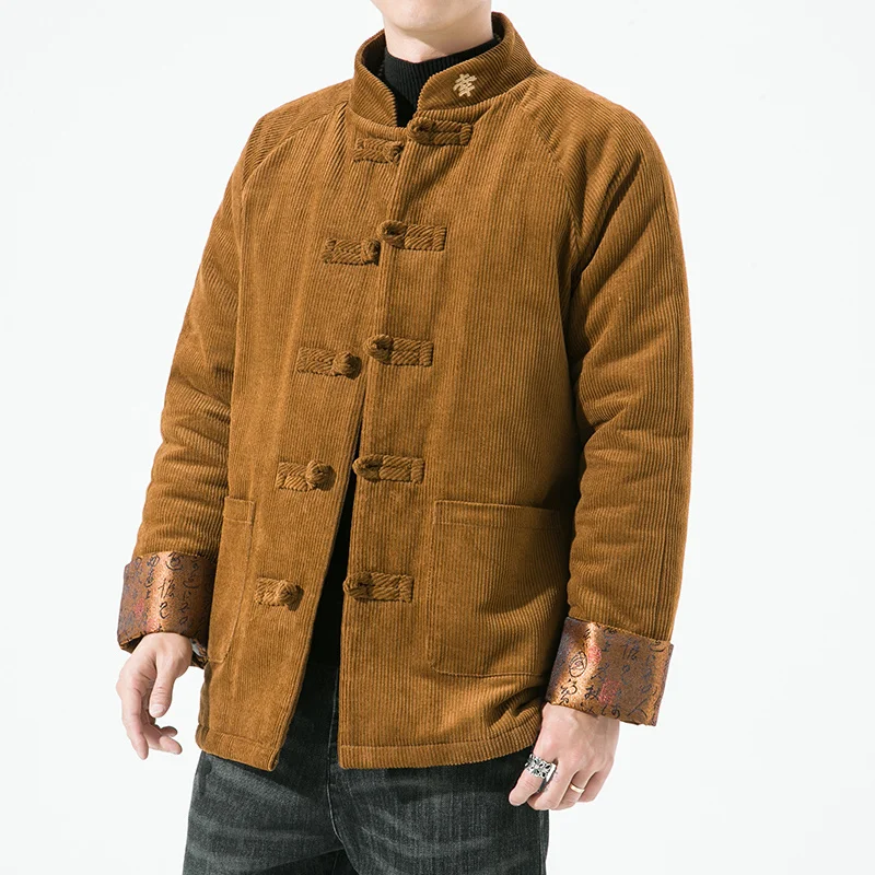 

Зимние женские вельветовые парки, китайское традиционное платье, свободное плотное Стеганое пальто, Мужская одежда, винтажная Повседневная куртка для мужчин