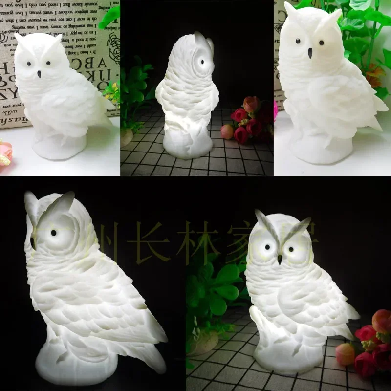 ins hot selling 3D stereo owl vinyl LED nightlight cartoon creative gift decoration children's bedroom bedside lamp
