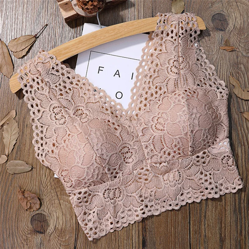 Floral Lace Bra Thin Wire Free Bralette Underwear Women Brassiere Sexy Lingerie