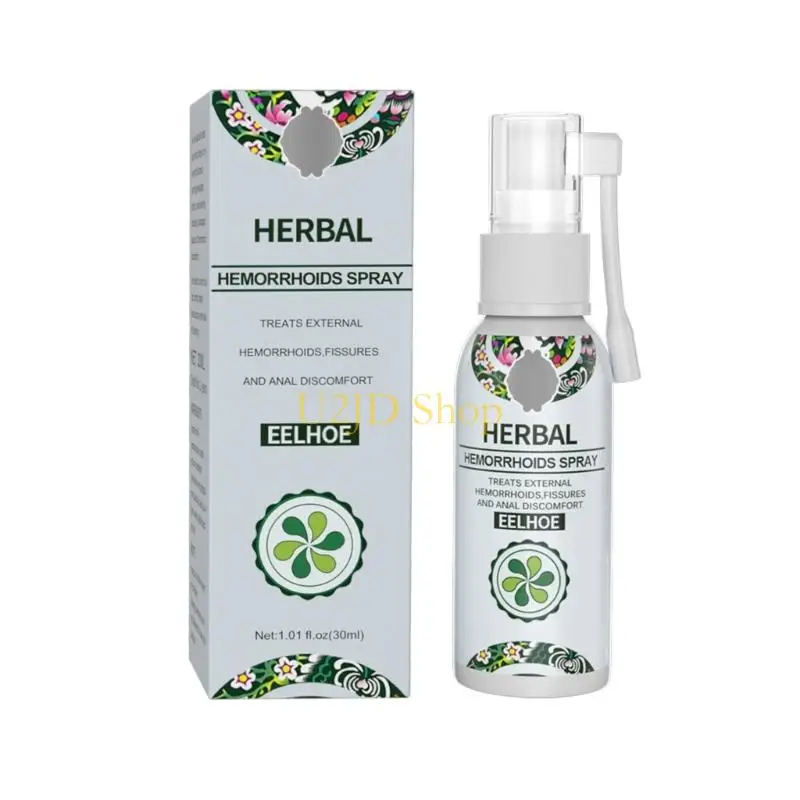 U2JD 30ml Natural Herbal Hemorrhoids for Spray Soothing External Hemorrhoids Calm