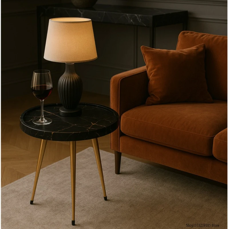 طاولة صينية سوداء مستديرة