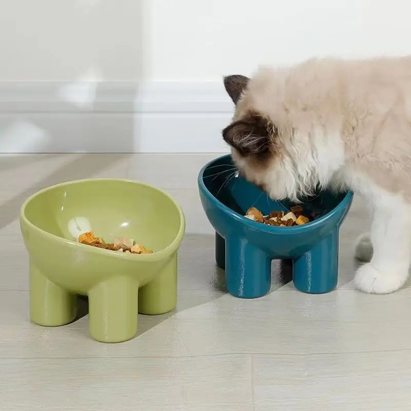 

Anti-Slip Double-Layered Tall Bowl for Puppies Feeding and Drinking Water Neck Guard Nordic Style Kittens and Puppies