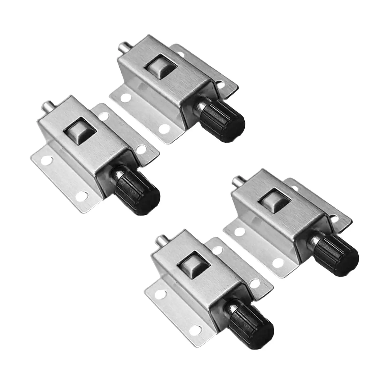 4x Door Latch Barrel Bolts Press Buttons Popup Hardware Window Locks Spring Latch Automatic for Farmhouse Household Bathroom