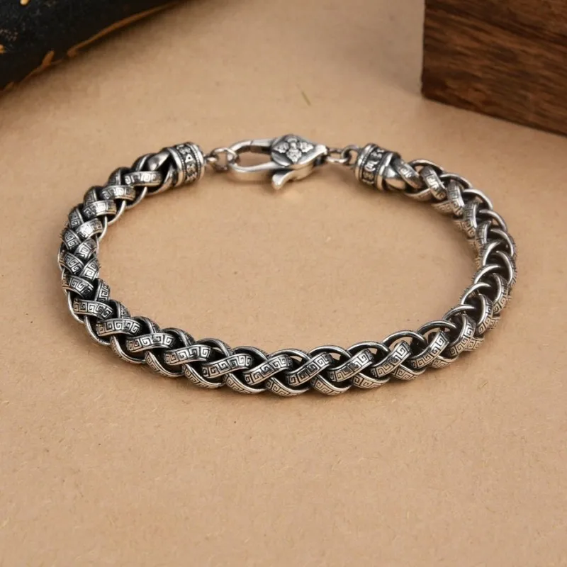 BOCAI 2022 100% Pure s925 Silver Jewelry Domineering Thick