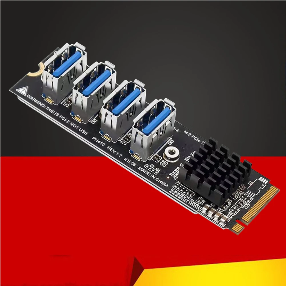 

Новая плата расширения M.2 PCIE для майнинга, 4-портовый адаптер MKEY PCI-E X1, модуль 1-4, плата расширения для майнинга BTC, настольного ПК, Windows XP
