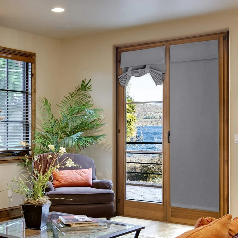 1Pc Tende Oscuranti Per Porte Privacy French Shades Window Porte Blinds Oscuramento Termoisolante Autoadesivo 26 X68 Pollici