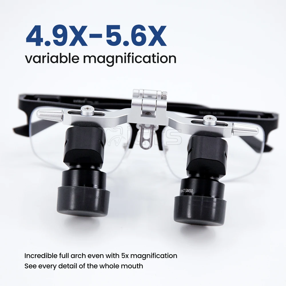 Marca Brilliance Lenti A 48 °, Ingrandimento 4.9-5,6X, Ottica Schott Trasparente, Pd Regolabile, Vetro Schott E Rivestimento Multistrato