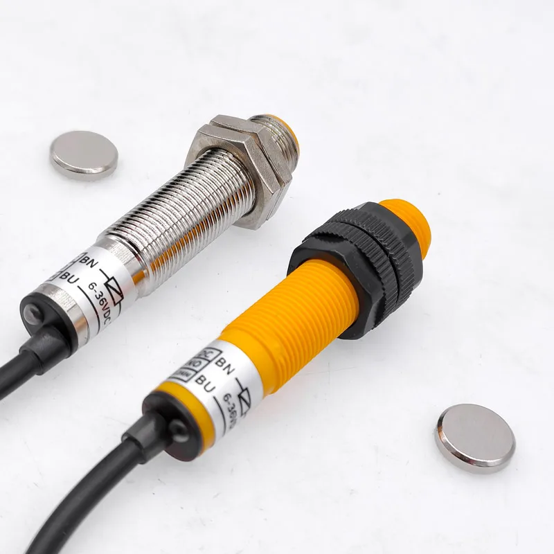 Sjm12-10D1 Sensore Hall In Metallo Interruttore Di Prossimità Magnetico In Plastica M12 Npn Dc 6-36V Normalmente Aperto 200Ma Dc 2 Fili No 10Mm