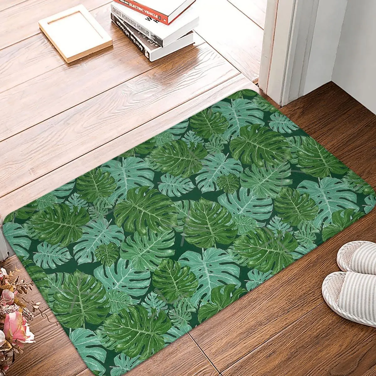 

Tropical Leaves Beach Non-Slip Carpet Monstera Leaf Jungle Pattern Doormat Bedroom Bathroom Mat Welcome Decor Rug