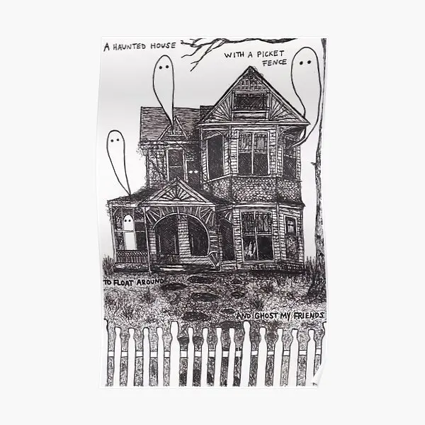 

Hauted House Poster Room Picture Funny Decoration Art Print Modern Wall Home Painting Vintage Mural Decor No Frame