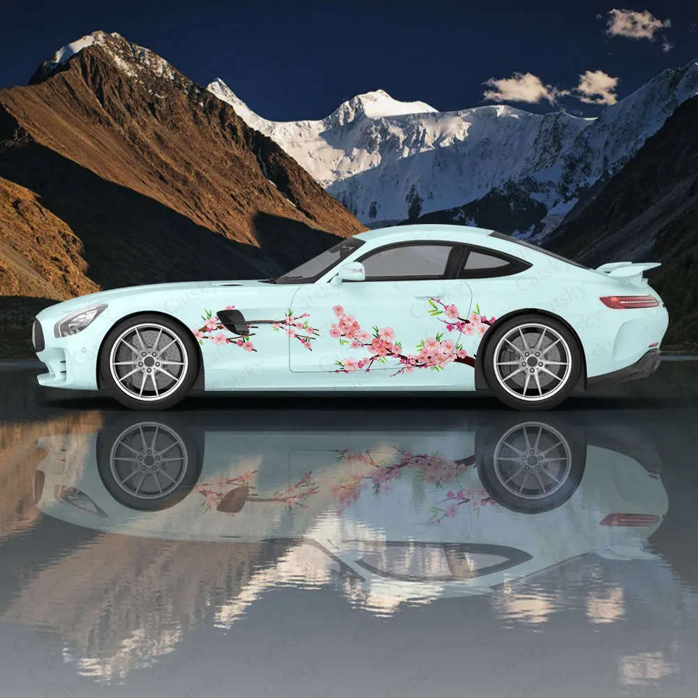 

Виниловая наклейка Itasha для кузова автомобиля с цветами и ветвями