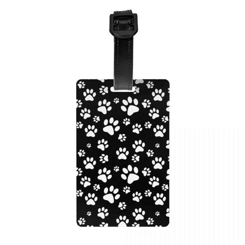

Dog Paw Print Love Pattern Best Gift Luggage Tag Animal Footprint Travel Bag Suitcase Privacy Cover ID Label