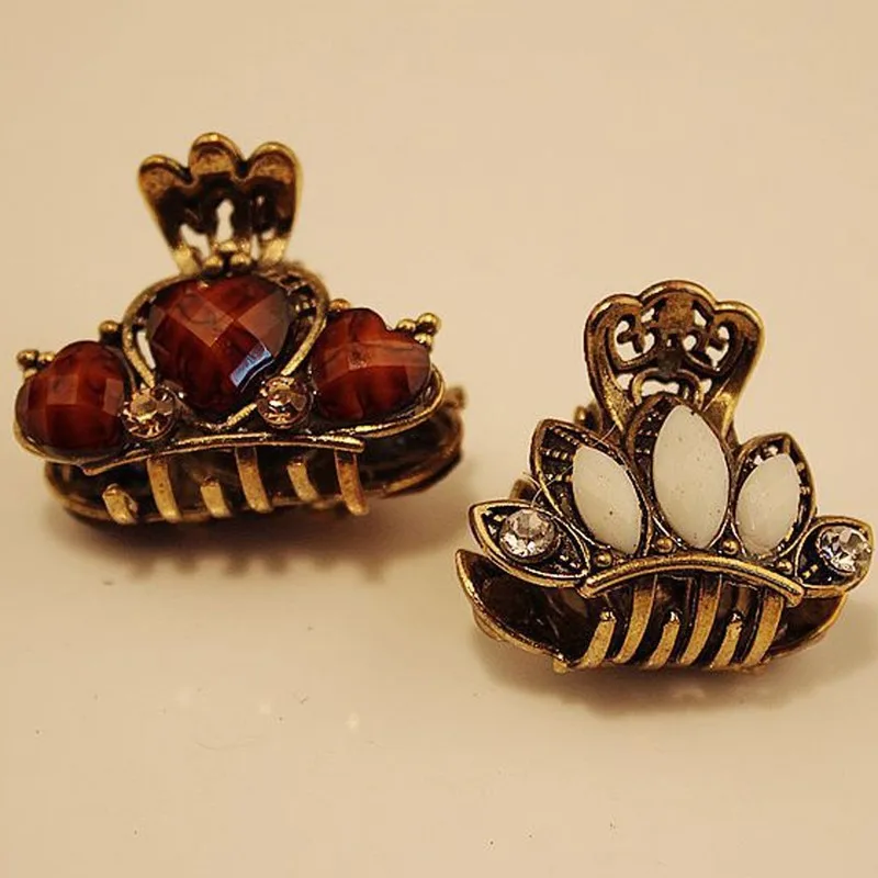 Lot de 10 pinces à cheveux rétro pour femmes, en résine, mini papillons, accessoires de coiffure, outils et bijoux pour un cadeau de mariage ou une couronne._voghion.com