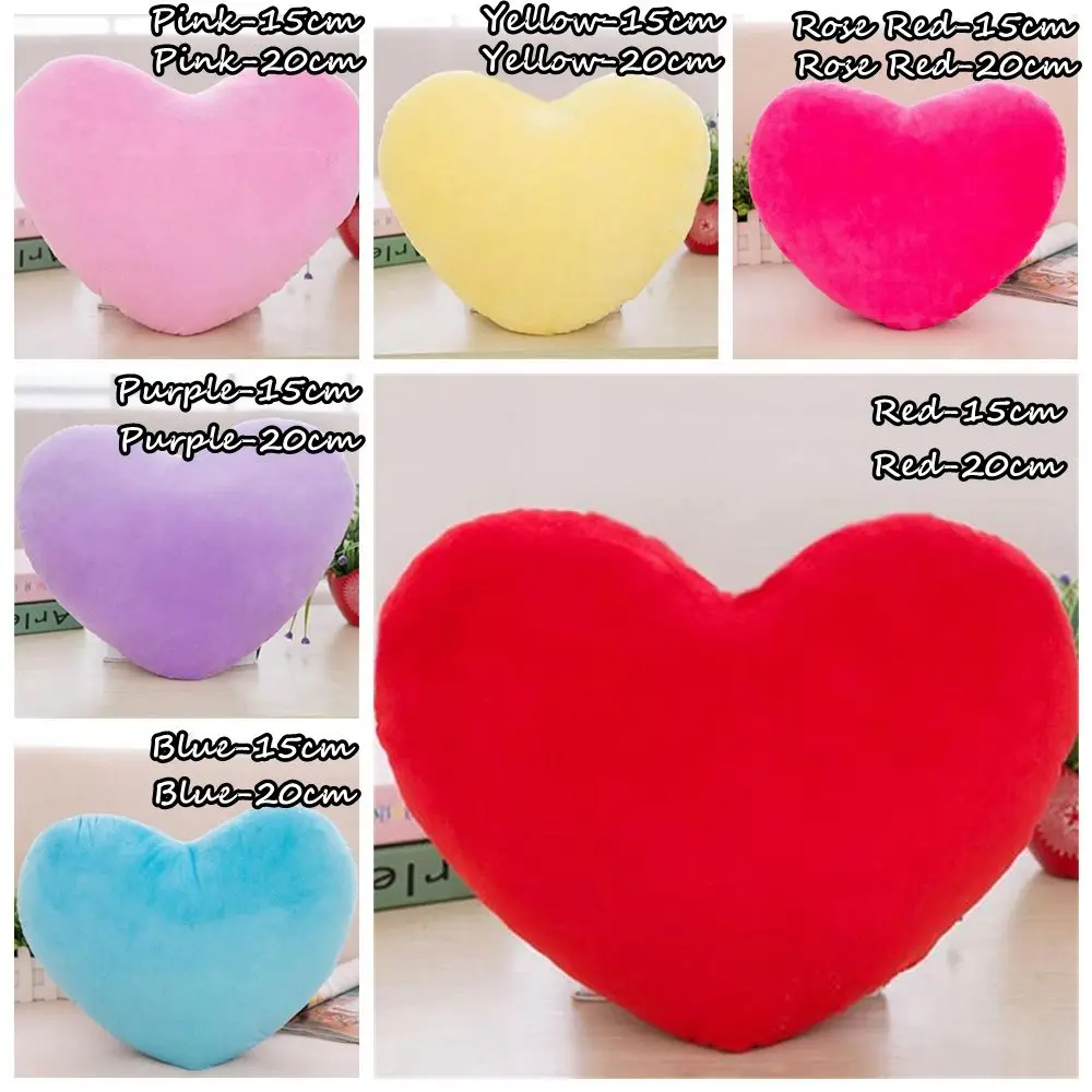 PP cotton Soft Pillow Comfortable Heart Plush Pillow Red Color Pink Color Stuffed Pillow Heart Shape Home Decorative
