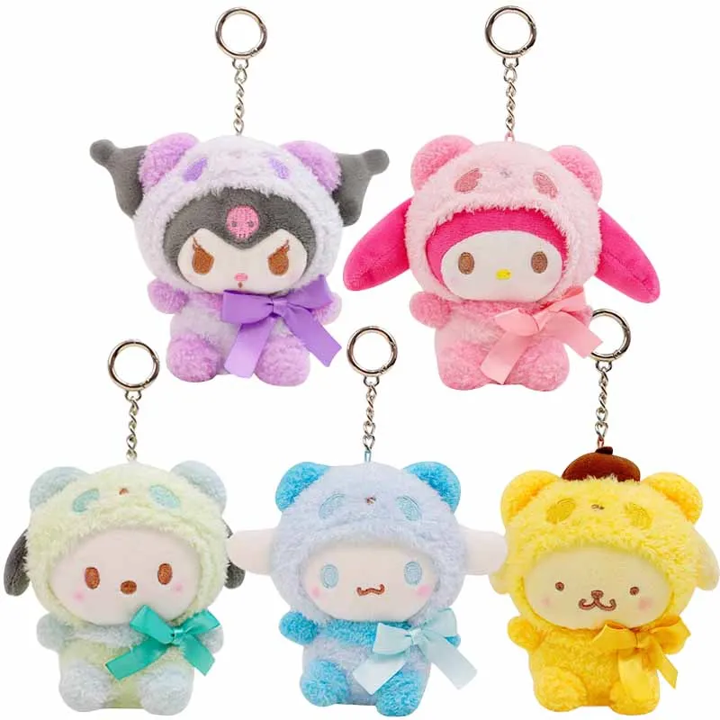 

Sanrios Cinnamoroll пурин собака полакко моя мелодия Kuromi Косплей панда аниме мультфильм фантазия плюшевая игрушка брелок 10 см