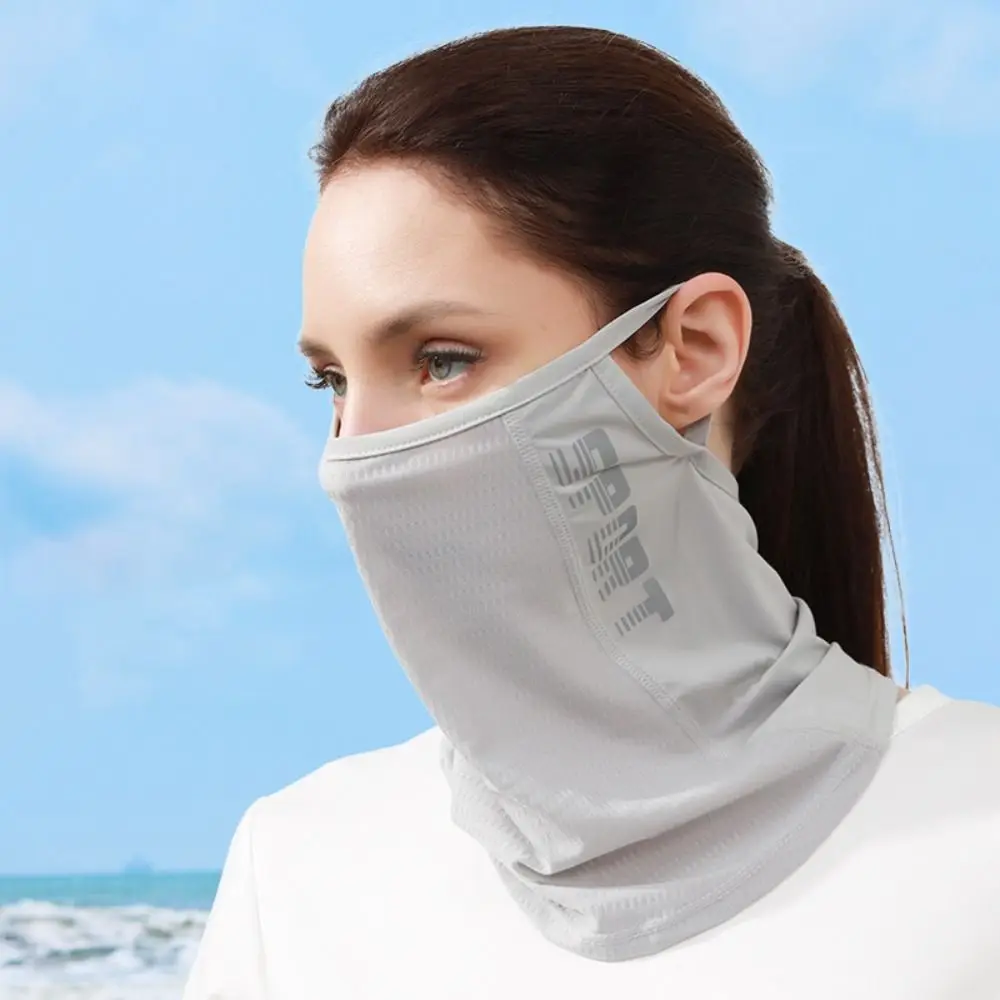 

Маска для лица с принтом, новинка, защита от ультрафиолетового льда, Шелковый солнцезащитный шарф для лица, дышащий чехол для лица унисекс