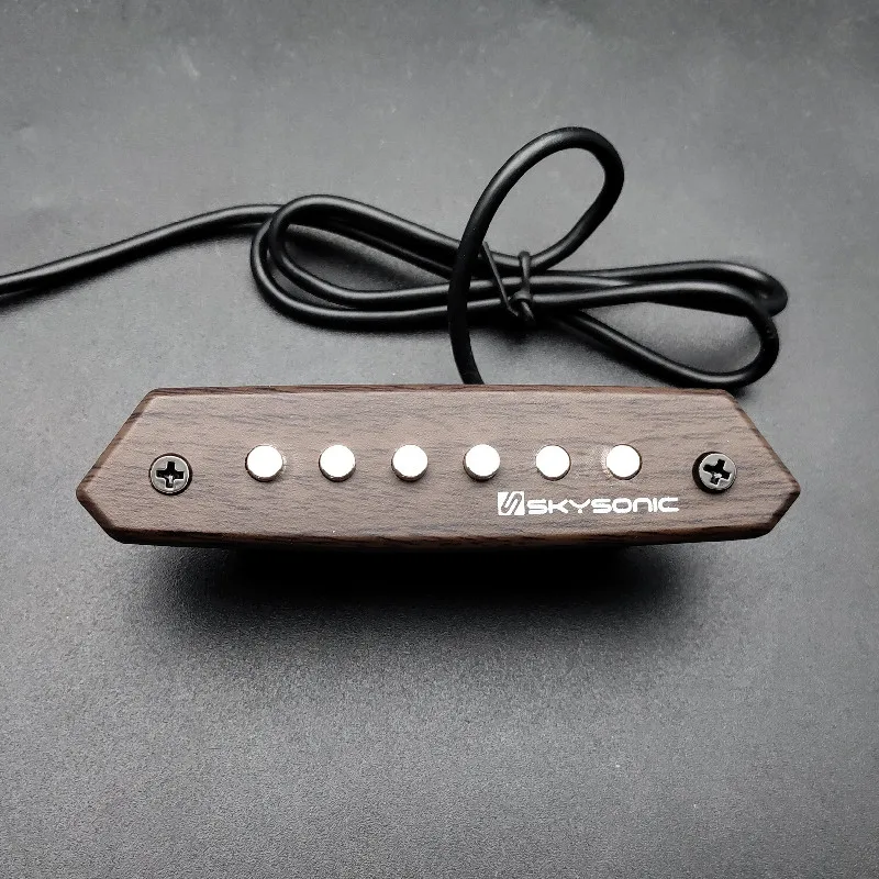 Claro com Tom e Controle de Volume Acabamento de Madeira Skysonic Guitarra Acústica Passiva Buraco Captador Humbucker A-810 Natural Som - Image 6