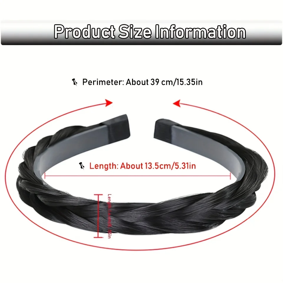 Synthetic Braided Headbands for Women Wide Twist Hairbands