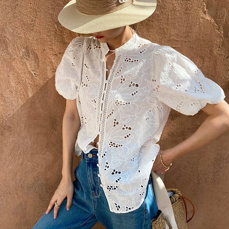 HEYON blouse / 新品未使用タグ付き HOTGIFT Womens Tops Blouse 2025 Summer Tunic Casual Short