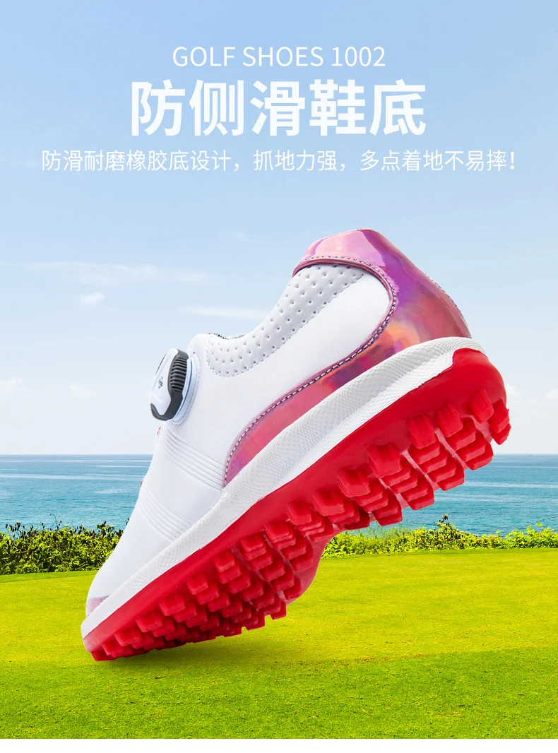 TTYGJ Golf Shoes Women's Waterproof Sports Shoes Women Anti Slip Walking Shoes Ladies Waterproof Golf Sneakers Knob Buckle
