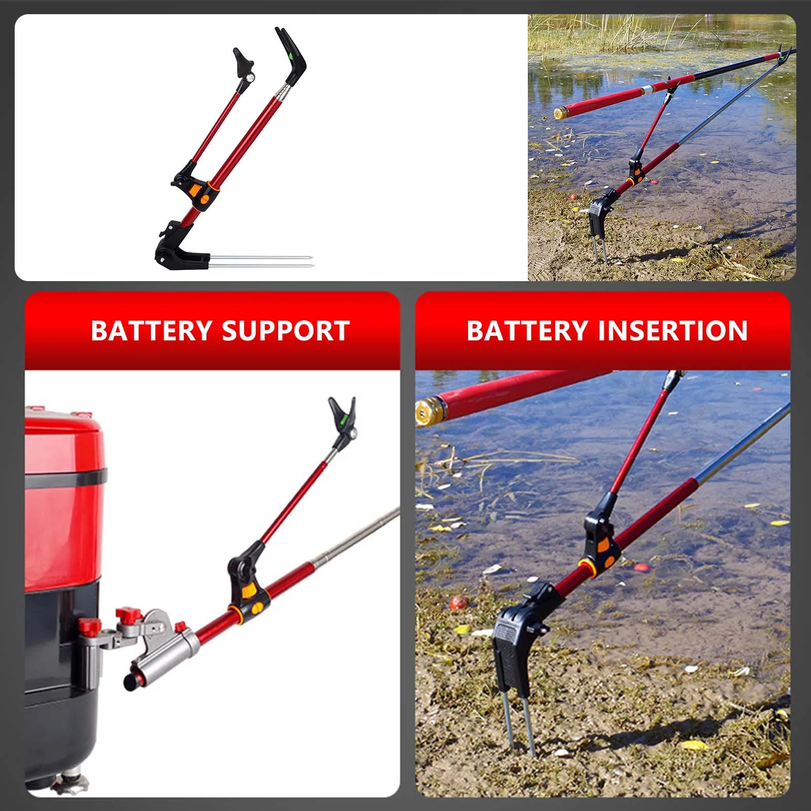 Description Picture 3 of itemAdjustable Fishing Rod Racks Pole Stand Folding Rod Ground Bank Mount Bracket Suitable for Most Fishing Rods