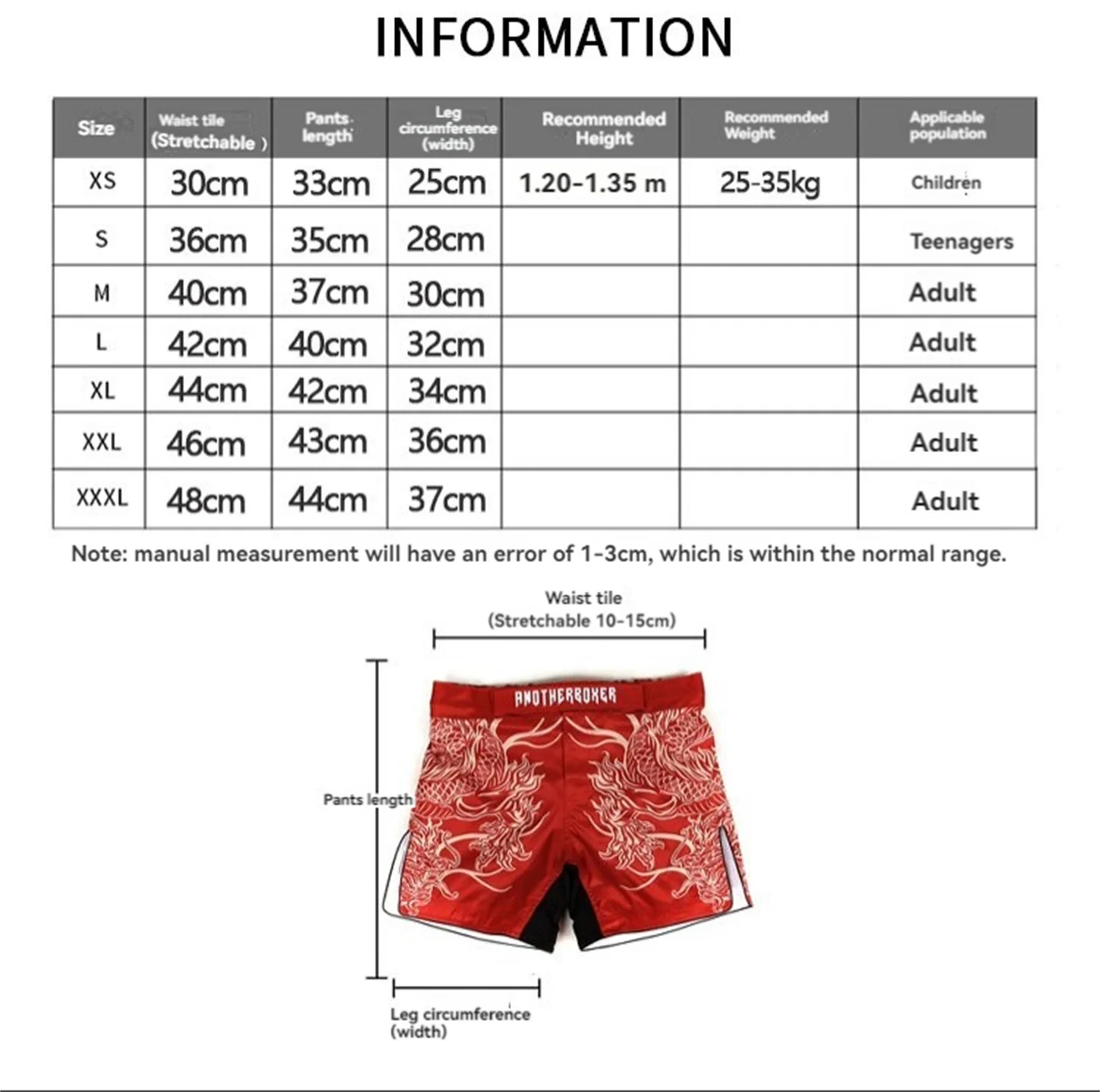 Brazilian Jiu-Jitsu Boxing Trunks Muay Thai Shorts Kids Adults Men Women MMA Fighting Sanda Martial Arts Training Half Pants