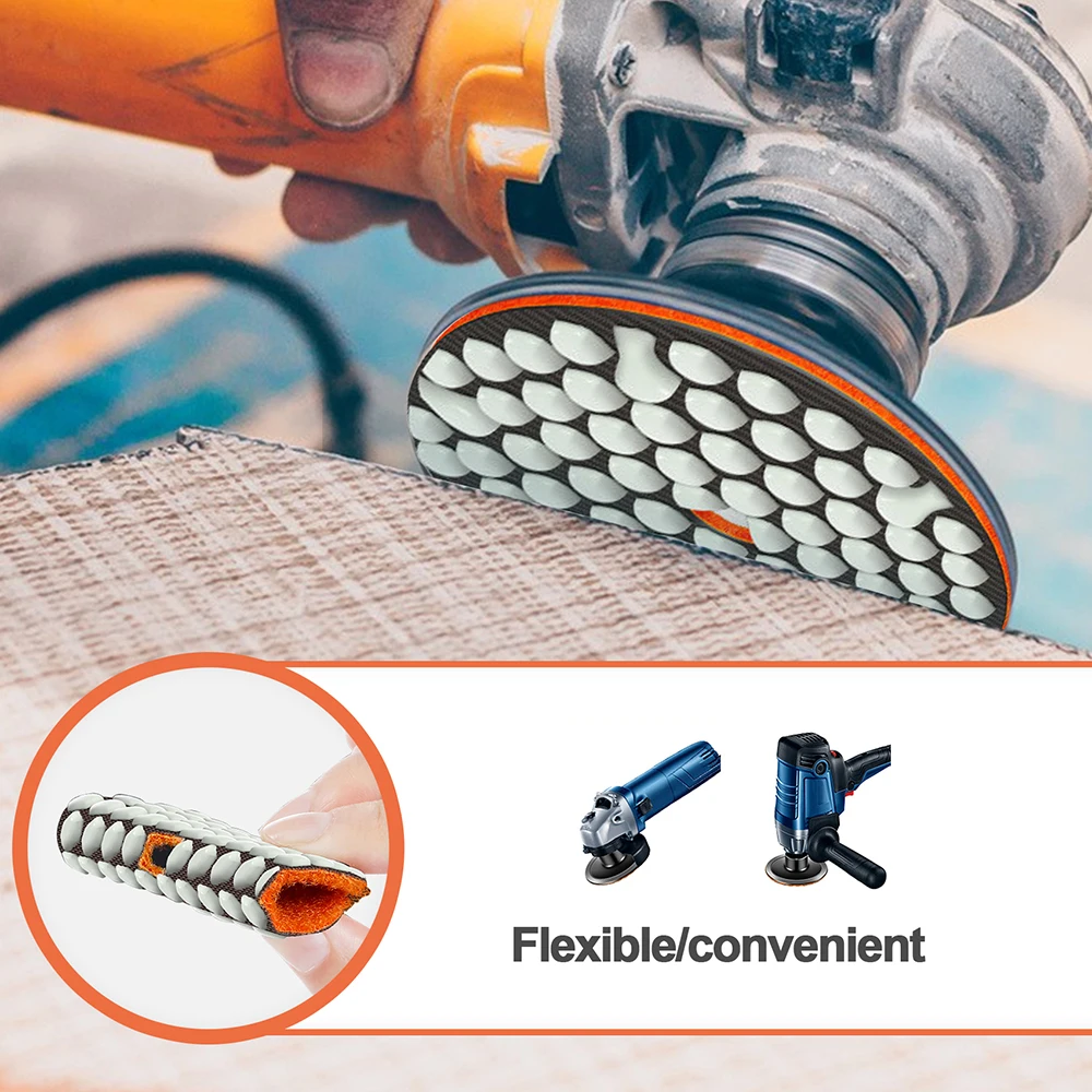 7-teiliges Trockendiamant-Polierpad-Set BRSCHNITTSCHNITT 100mm Körnung 100 für Marmor, Granit, Keramik, Stein - Trockenpolierer, Schleifmaschine – Detail 4