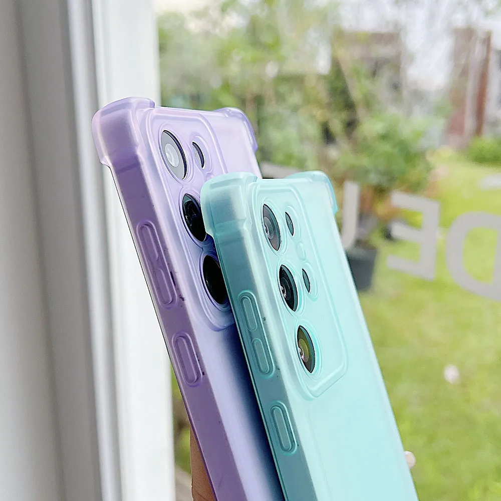 Candy Color Transparent Liquid Silicone Shockproof Matte Slim Phone Case