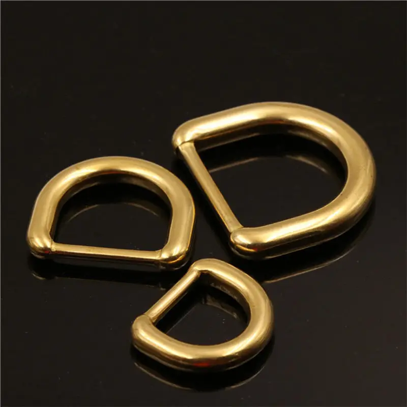 Solid Brass Molded D ring Buckle for Leather Craft Bag Purse Strap Belt Webbing Dog Collar 15/20/25mm 1piece