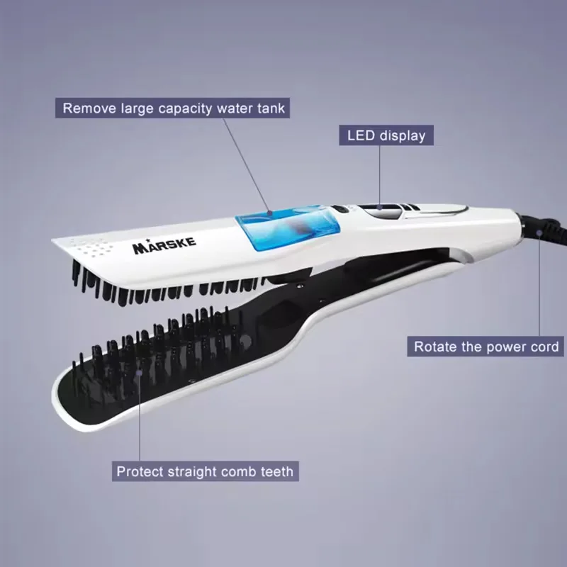 Professional fast heating electric hair straightener Multi-functional dry and wet steam straightener PTC heating hair straighten 4