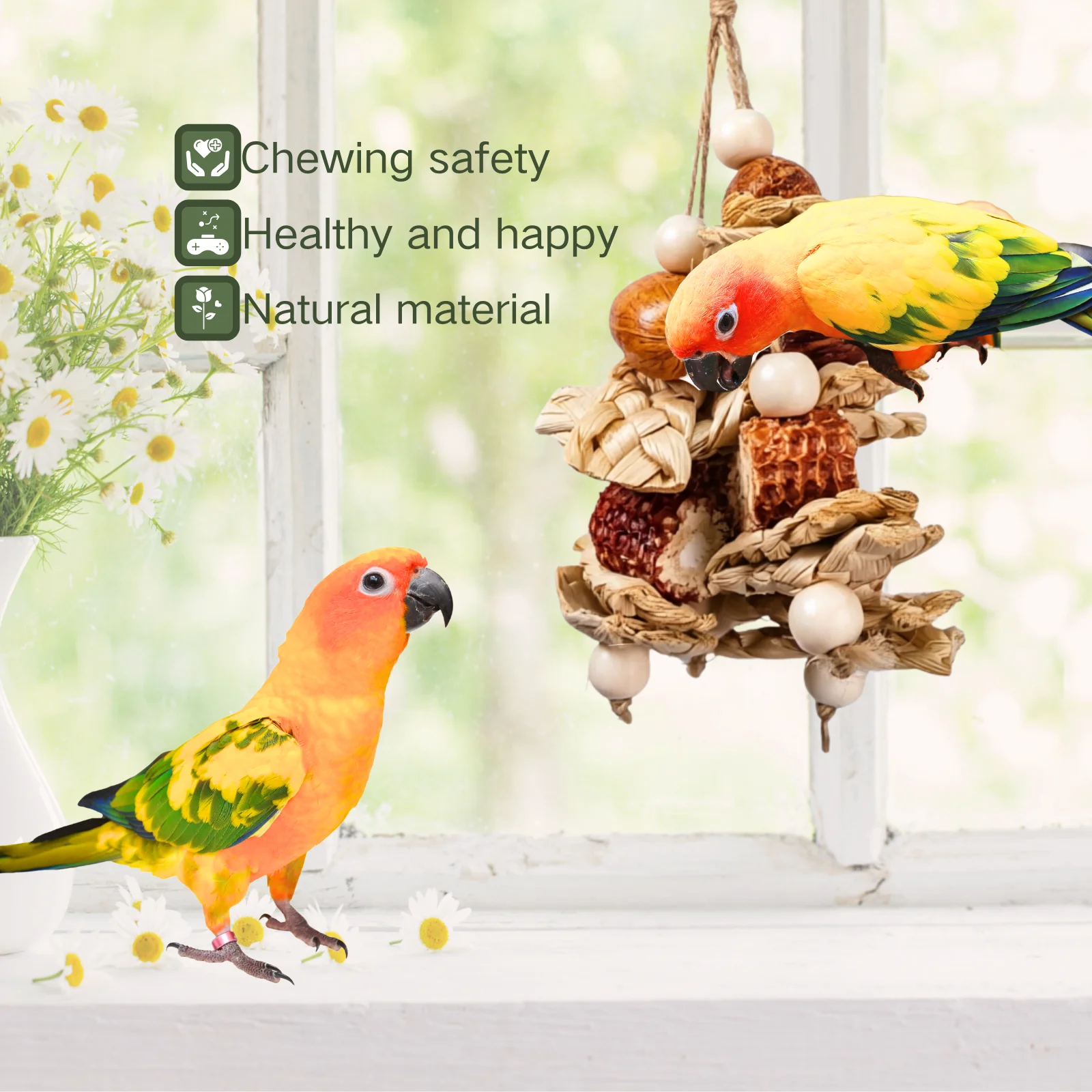Natural Corn Cob Bird Toy 2