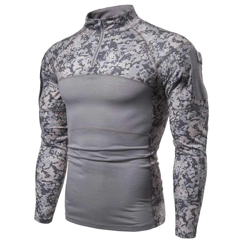 Summer Quick-drying Camouflage Army Coambat T-shirts Long-sleeved Military Clothes Hunting Hiking Camping Climbing Sport Shirts