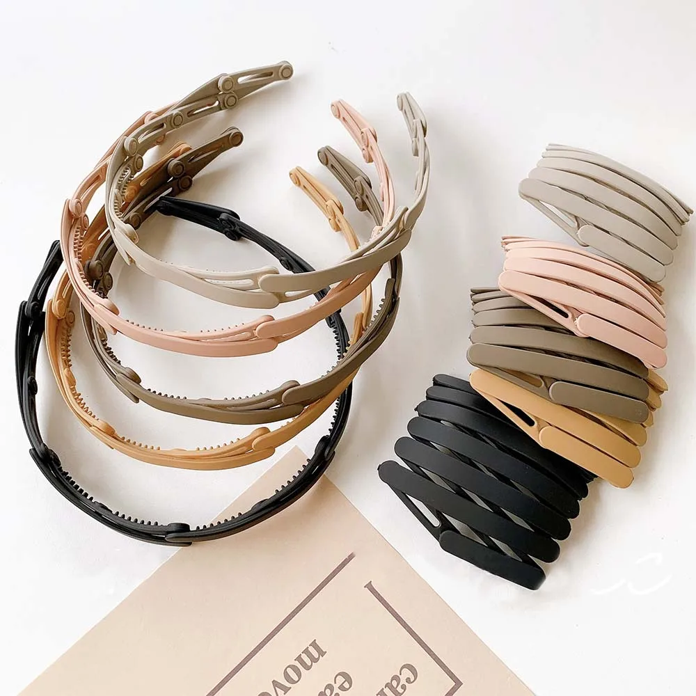

Fashion Hair Band for Women Girls Hair Accessories Outdoor Portable Folding Telescopic Headband Non-slip Hair Hoop with Teeth