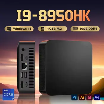 Mini Computer Intel Core i9 8950HK 16GB DDR4  1/2TB SSD PC  Windows 11 UHD Graphics Mini PC  4K HD Mini Gaming Pc Desktop