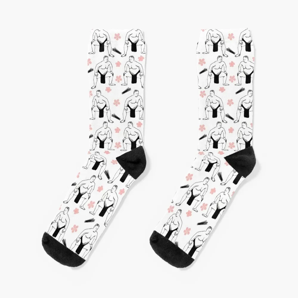 

Sumo and Cherry Blossoms Socks Sports short Mens Socks Women's