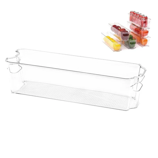 Set of 8 Stackable Pantry Organizer Bins, Clear Plastic Storage Bins for  Home Ed