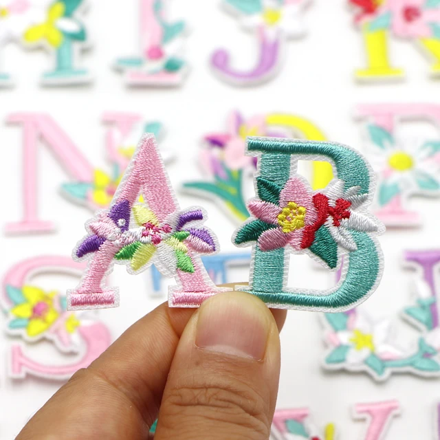 Alphabet Stickers Pink Clothes  Embroidered Alphabets Clothing -  Embroidered Iron - Aliexpress