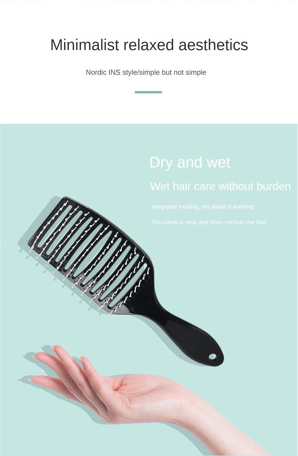 Description Picture 5 of itemHair Comb Hair Care Styling Tools Black Hair Shampoo Brushes Massage Scalp Comb White Color Ribs Comb Hairdressing Without Knots