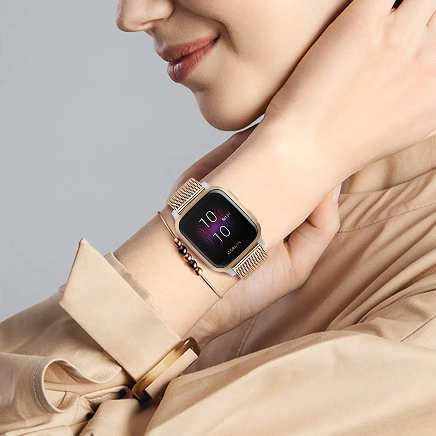 Magnetic Loop Strap for Garmin Venu Sq /SQ 2 Music Watch Bracelet 
