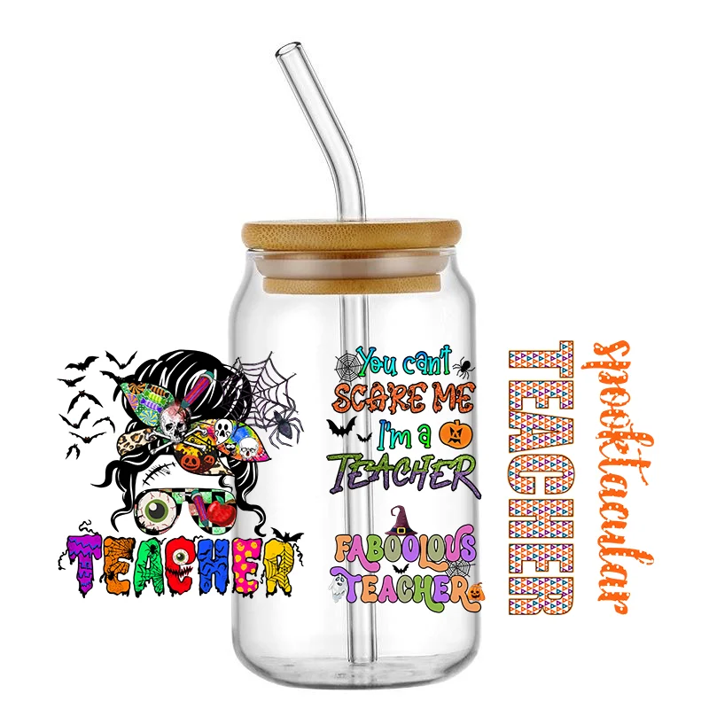 Teacher Transfers Stickers Cup Decals,Teacher's Life Pattern cup wrap Ready to Apply, Permanent Adhesive, No Heat Nee