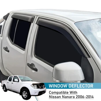 4PCS Weather Shield Window visor Side Window Deflectors Weathershield For Nissan Navara D40 2006-2014 Double Cab Car Accessories 1