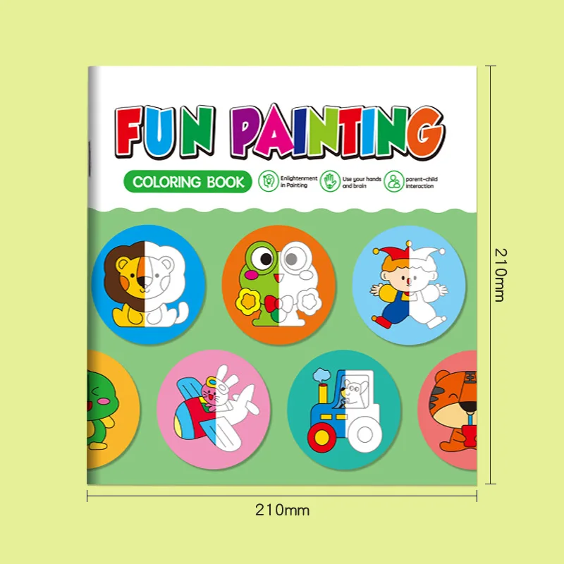 Libro da colorare creativo per bambini: metà colorare, animali, attività d'arte, giocattoli da disegno per l'apprendimento precoce, libro da colorare per bambini - immagine 6