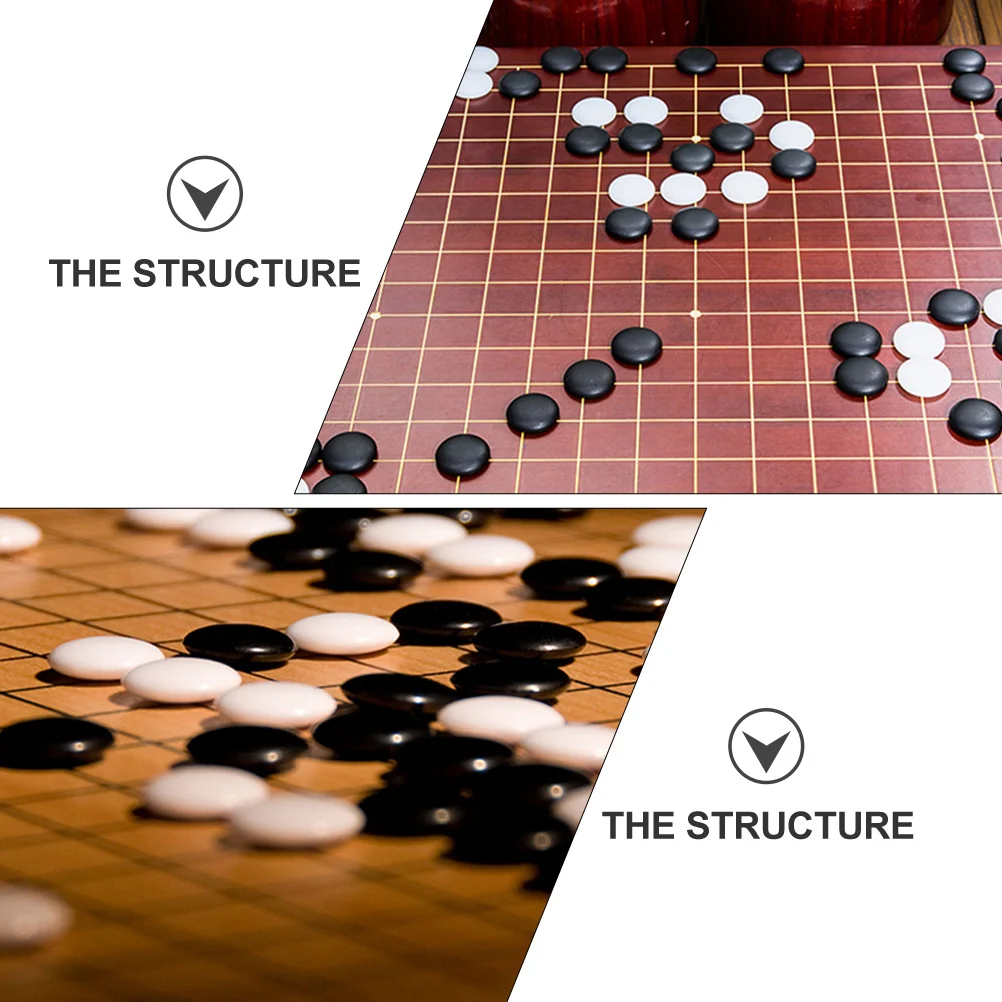 Stone Glass Go Pieces Travel School Chess Supplies Porcelain Game of Flat Beads