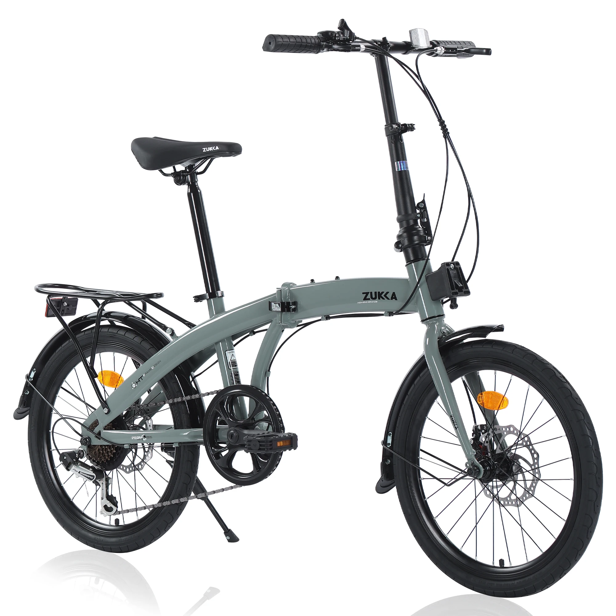 ZUKKA Folding Bike 20-inch Foldable City Bicycle with 7