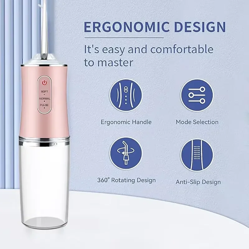 Oral Irrigator Portable Rechargeable Dental Water Flosser 3 models 4 nozzles Water Jet Teeth Flosser