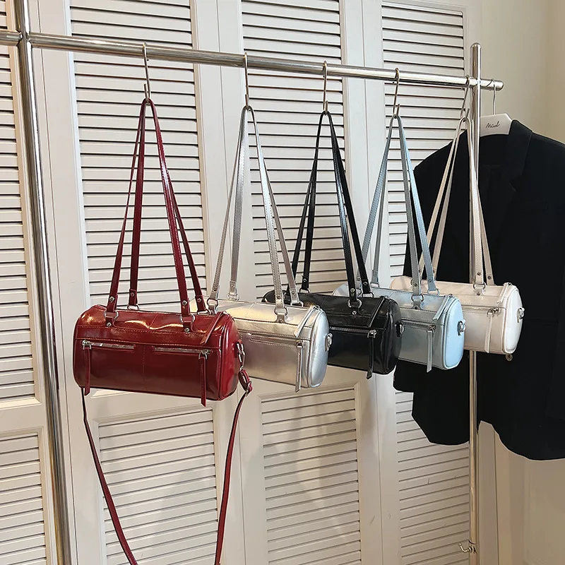 Underarm Barrel-shaped Bag For Women New Fashion Solid Crossbody Bag Versatile Large Capacity Shoulder Commuter Bag