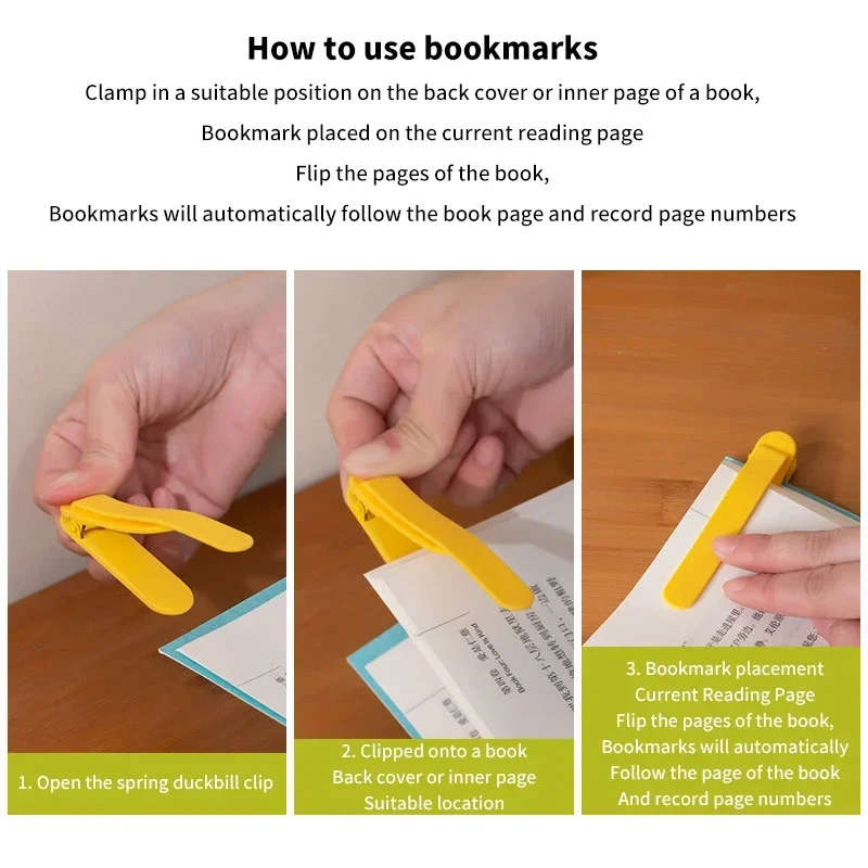 Silicone Bookmark Bookmarks Stationery Supplies Soft Silicone Bookmark Clip Color Page Divider Creative Buckle Automatically Follow School Office