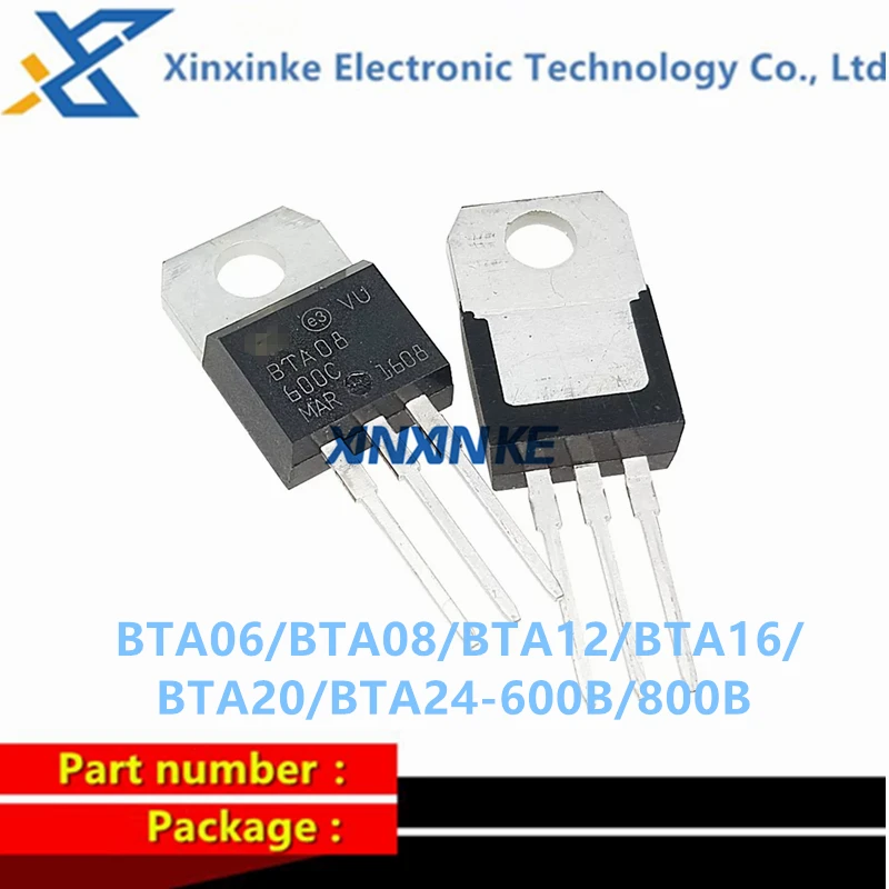 BTA06/BTA08/BTA12/BTA16/BTA20/BTA24-600B/800 Single/Bidirectional Thyristor BTA08-800B BTA06-600B BT137-800E BT137-600 5PCS
